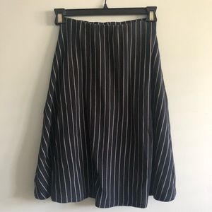 ZARA - Size M blue stripe A line skirt